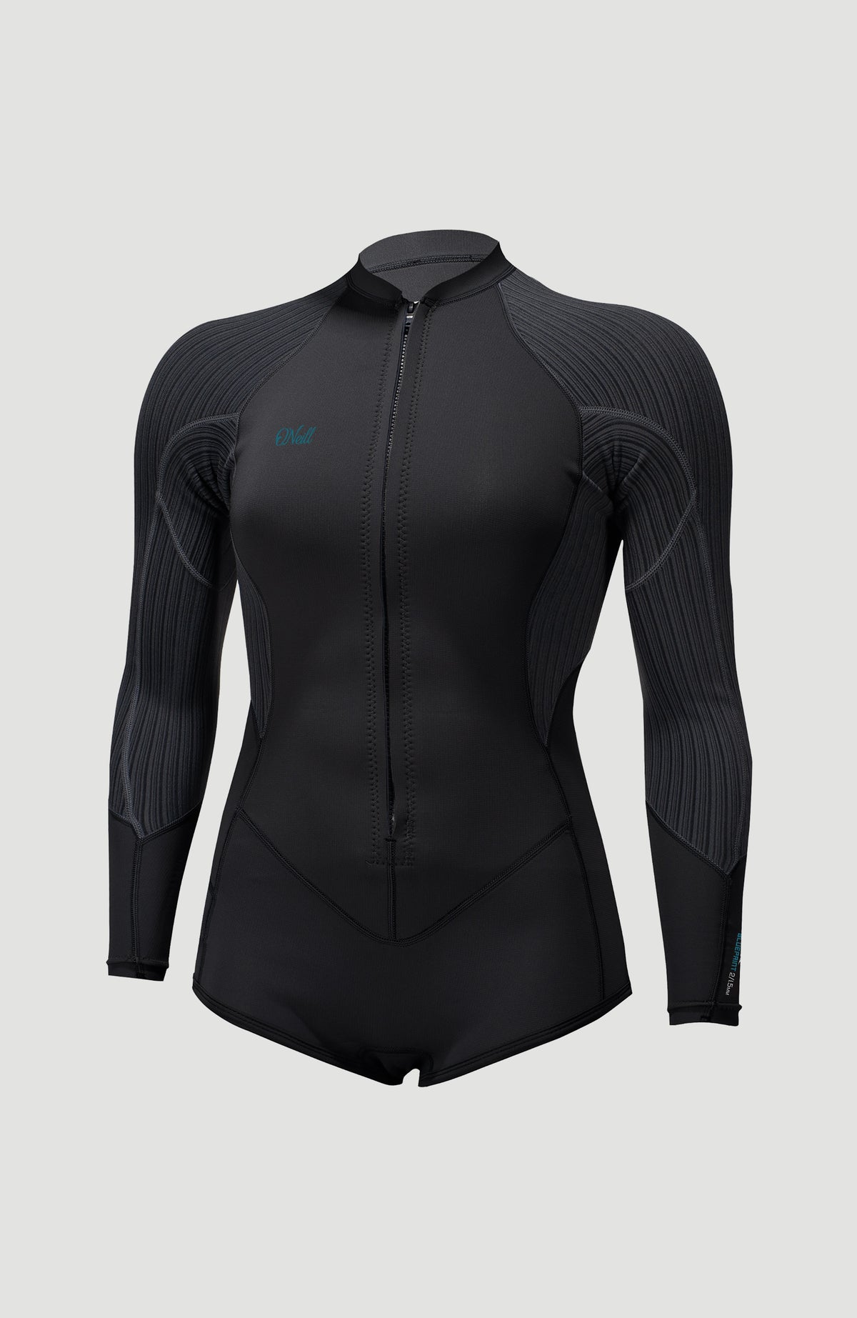 Blueprint 2/15 Front Zip L/S Surf Suit Womens | BLACK/BLACK