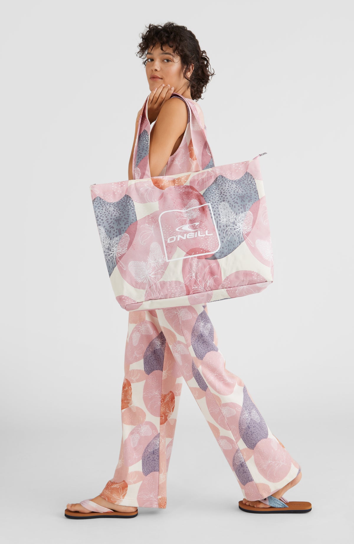 Coastal Print Tote Bag | Beige AO