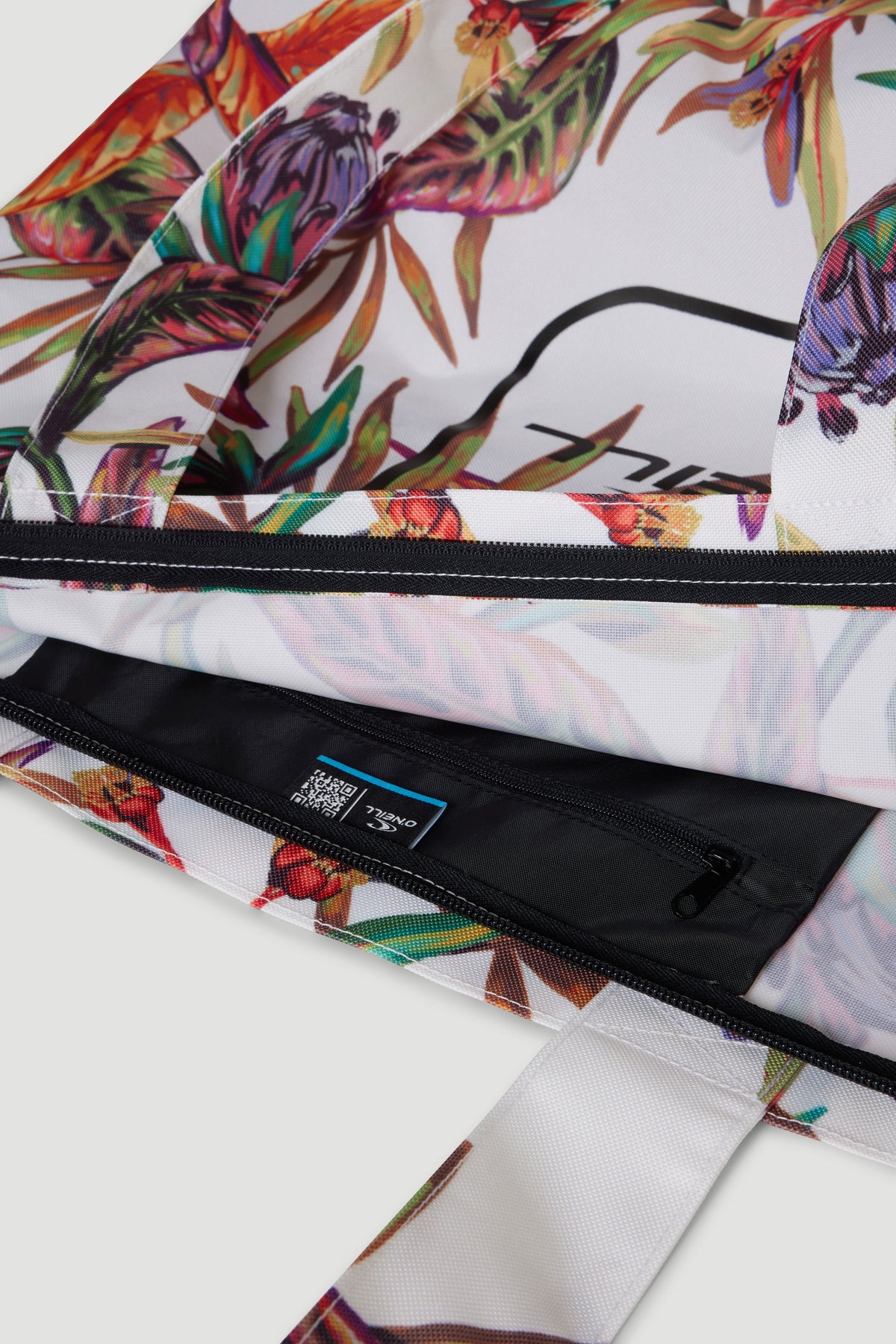 Coastal Print Tote | White Tropical Flower