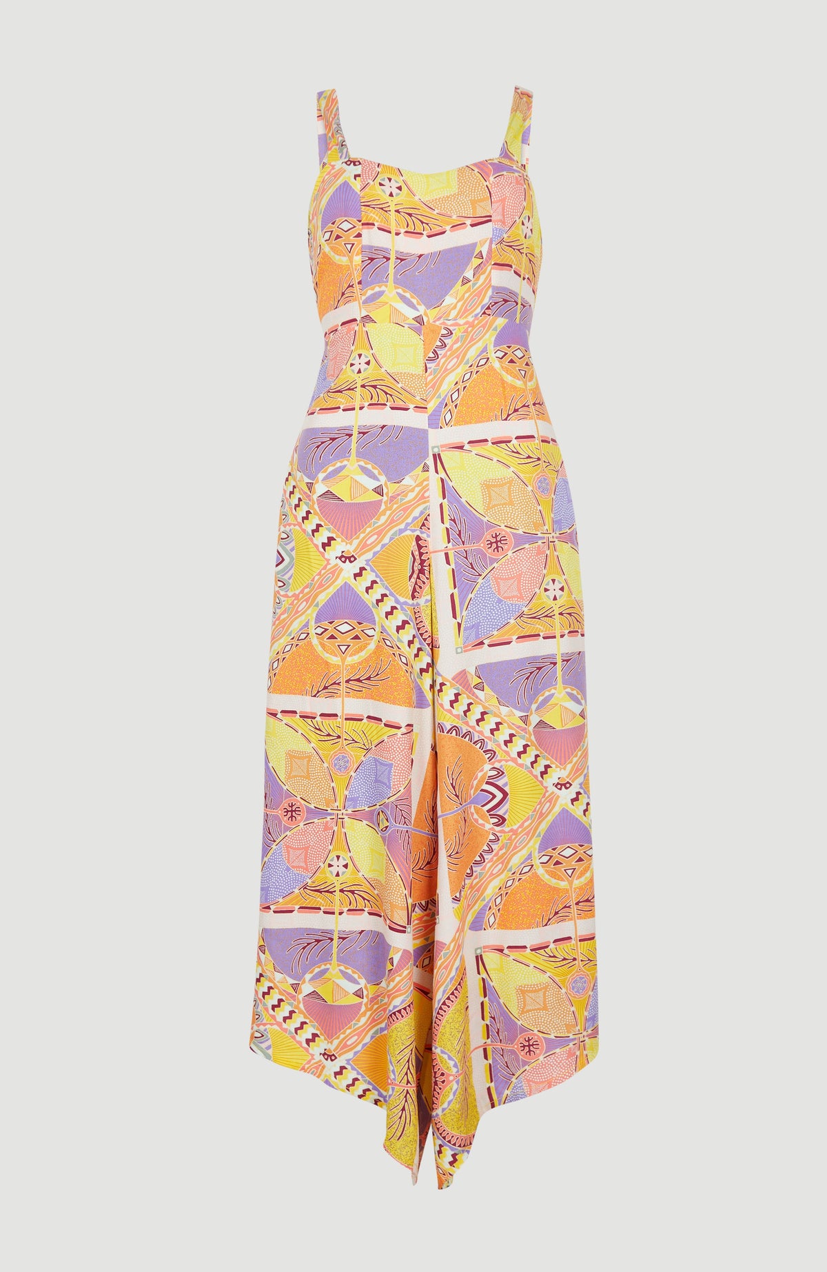Alba Jumpsuit | Yellow Scarf Print