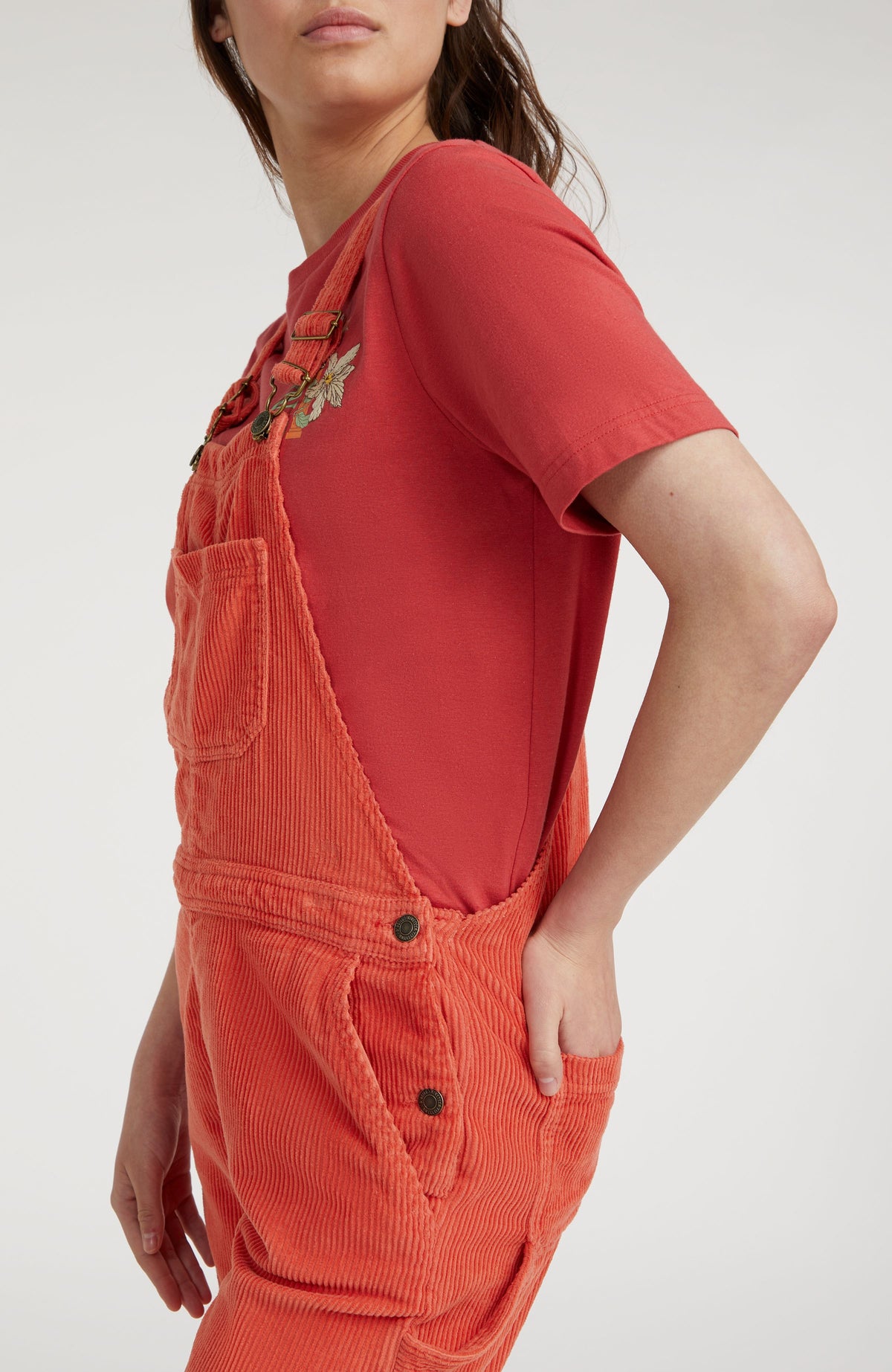Cord Dungarees | Red Orcher