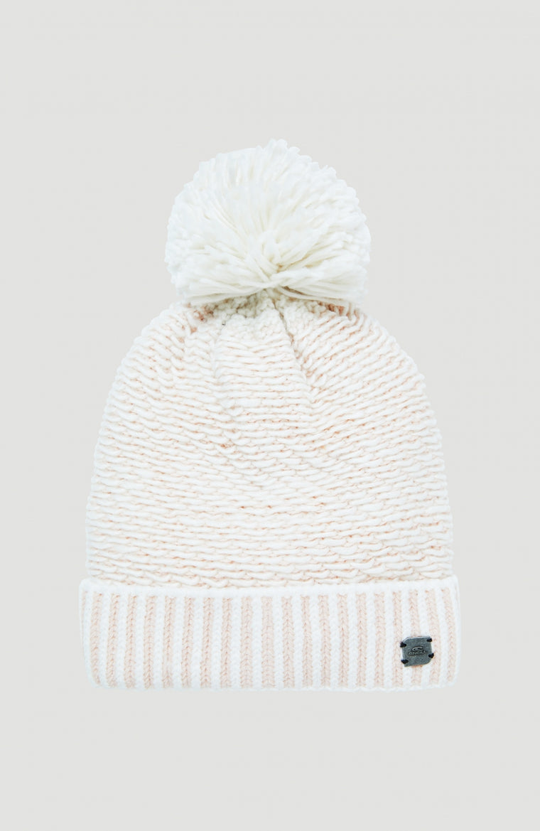 Chunky Beanie | Peach Whip Colour Block