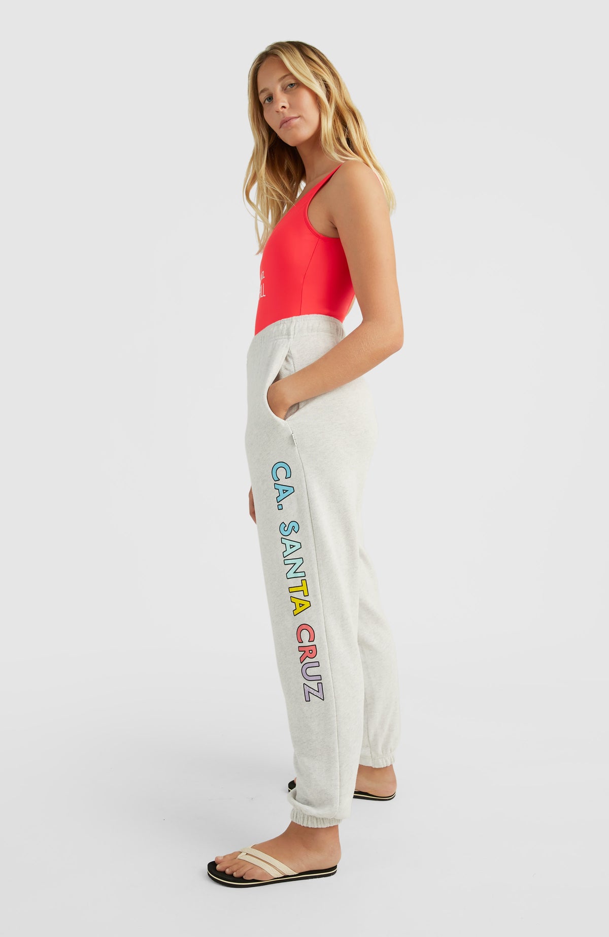 Connective High-Waist Sweatpants | White Melange