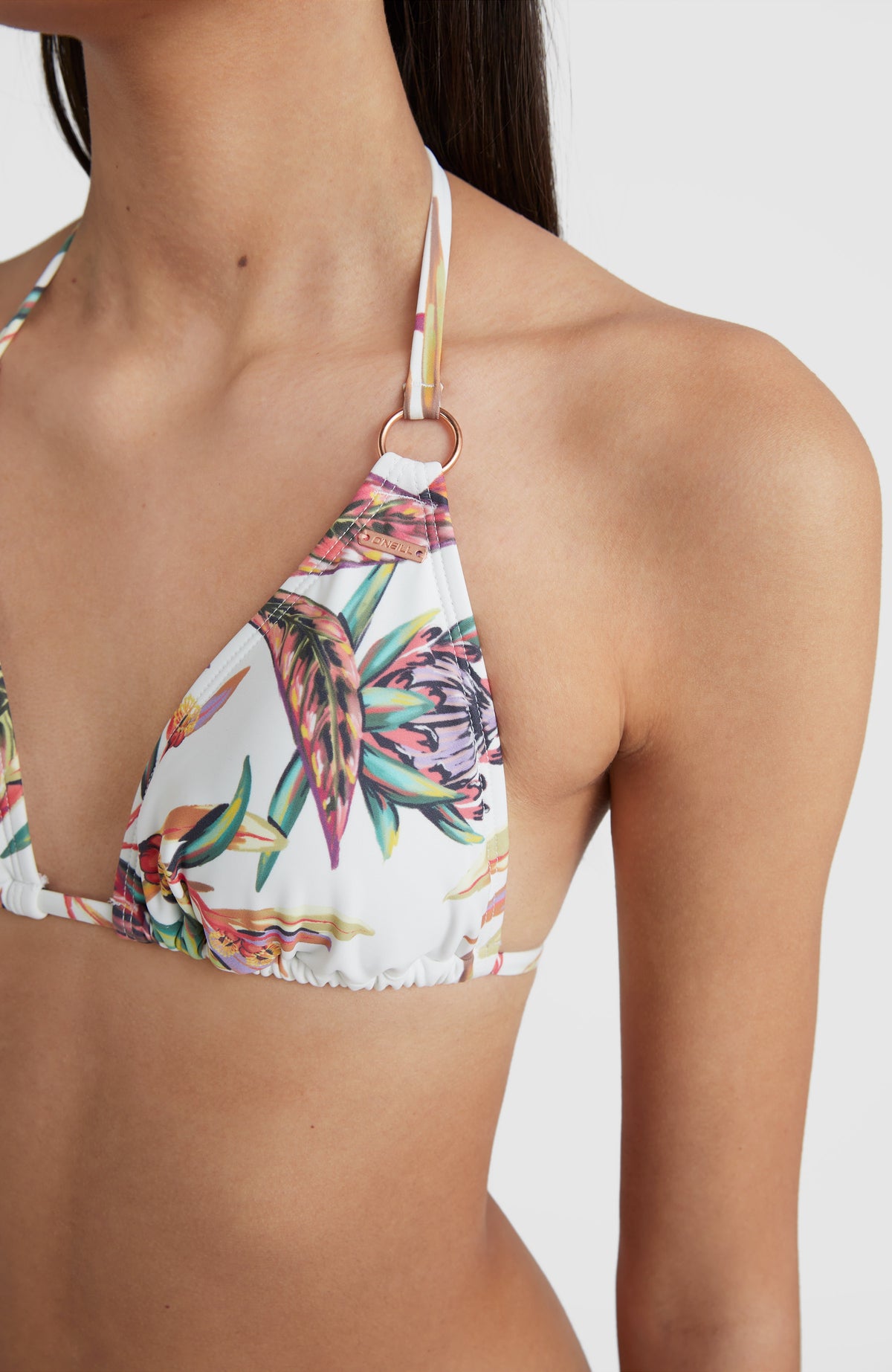 Capri - Bondey Triangle Bikini Set | White Tropical Flower