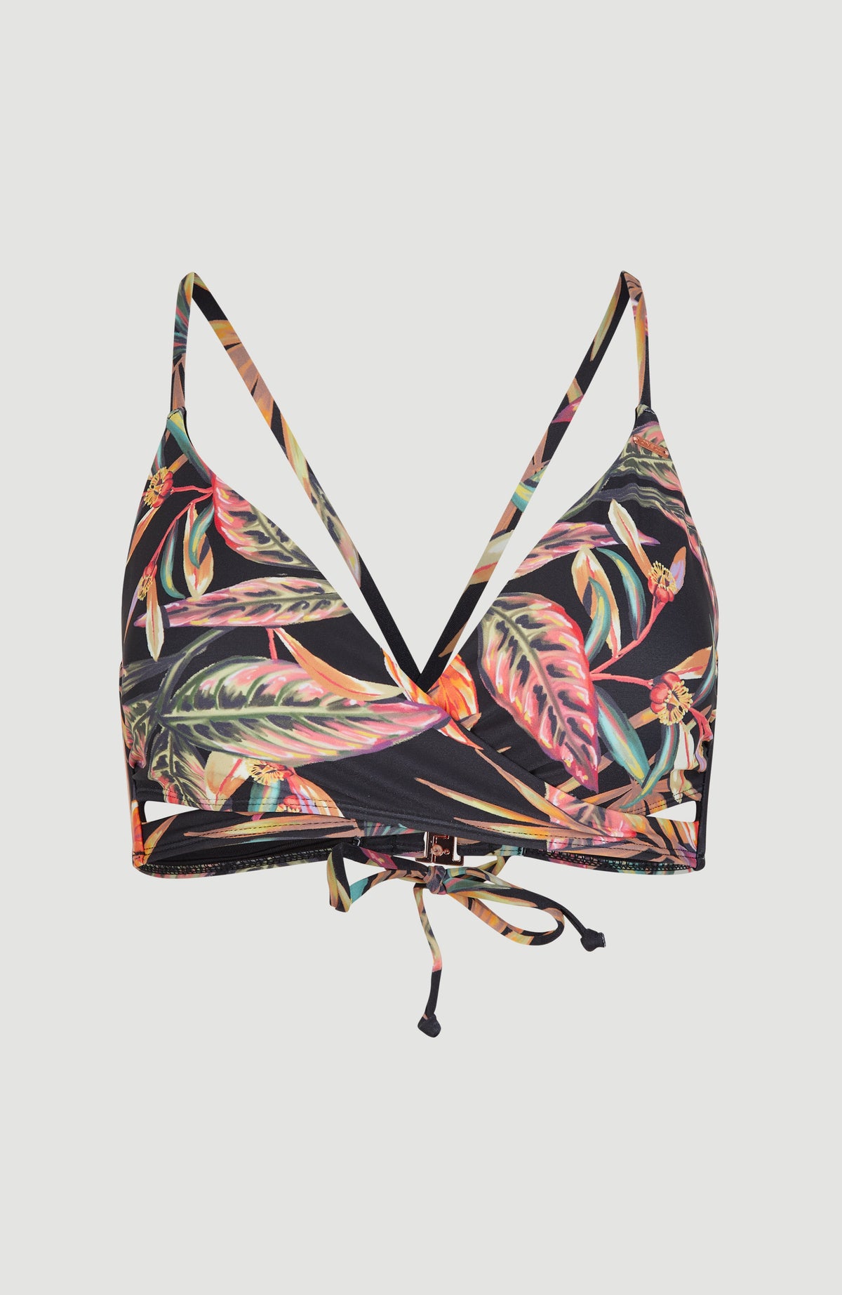 Baay Bralette Bikini Top | Black Tropical Flower