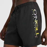 Cali Melted Print 16'' Swim Shorts | Black Out