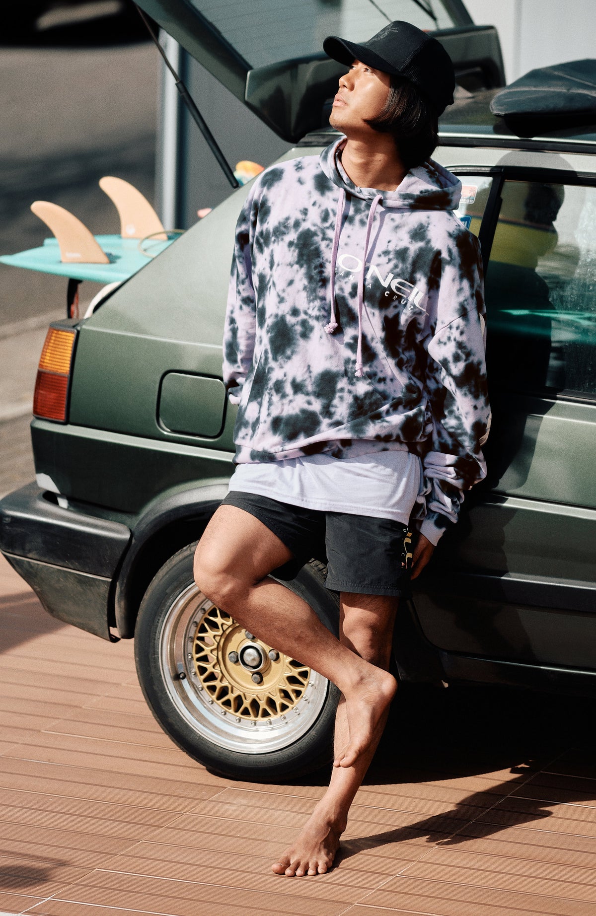 Cali Melted Print 16'' Swim Shorts | Black Out