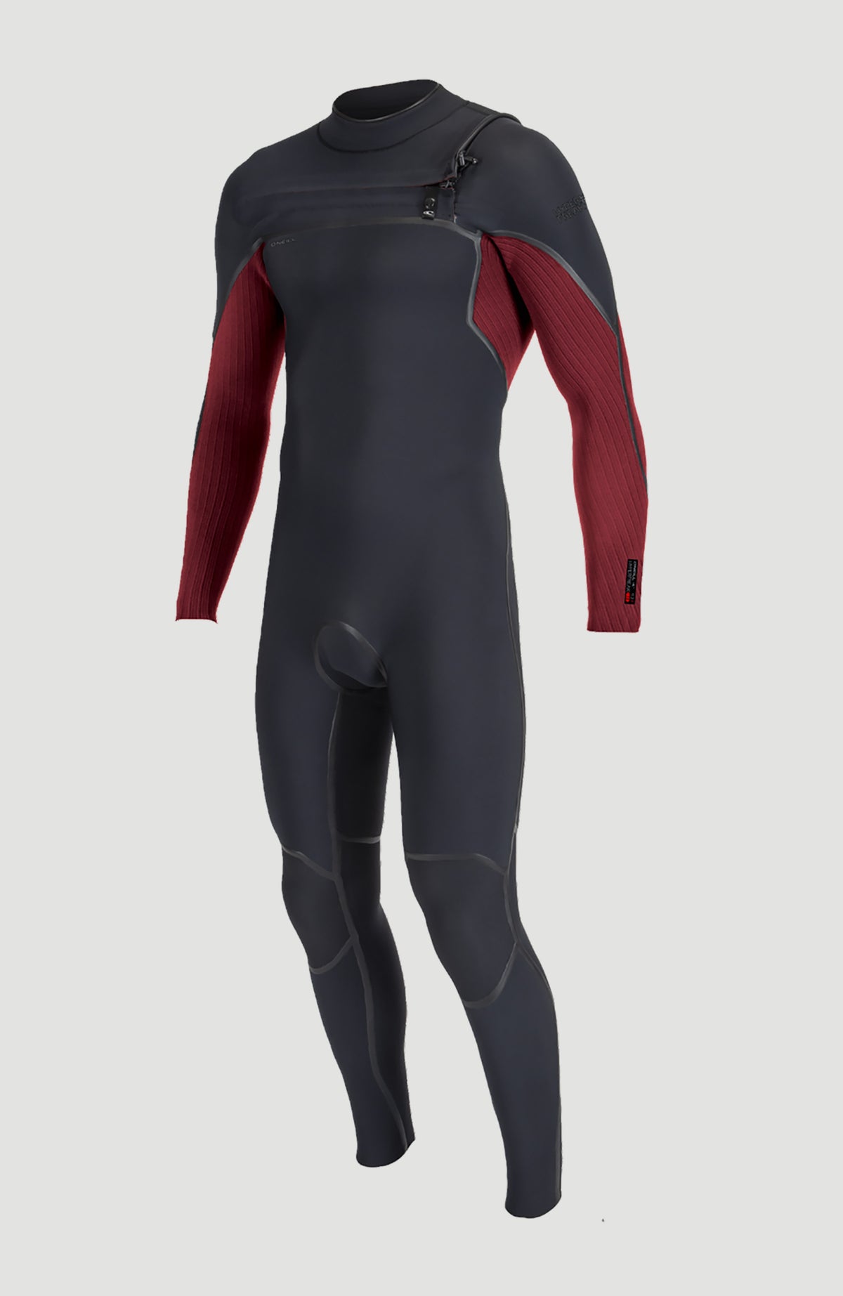 Hyperfreak Fire 4/3+mm Chest Zip Full Wetsuit | BLACK/DARK RED
