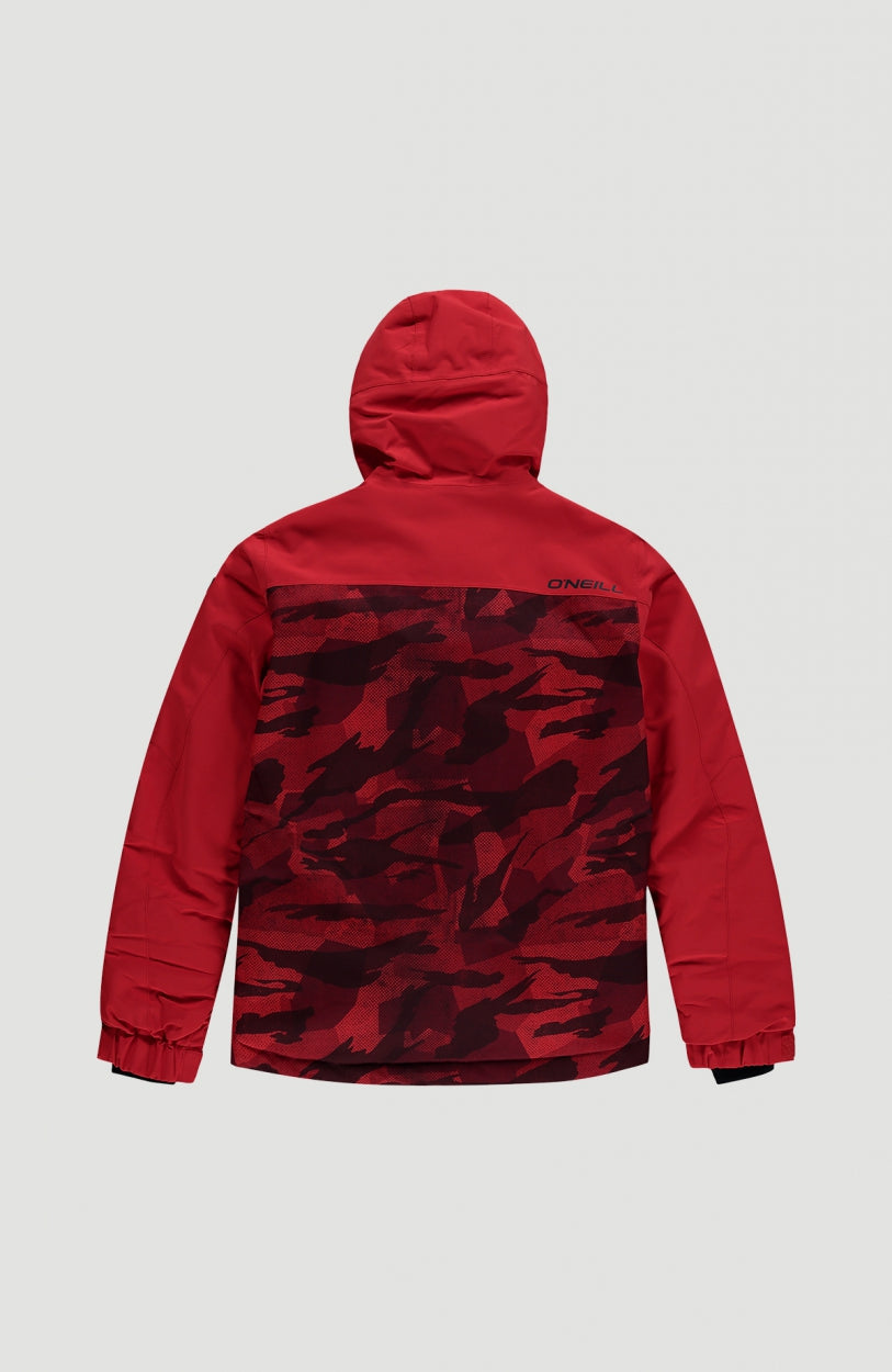 Texture Snow Jacket | Fiery Red -A