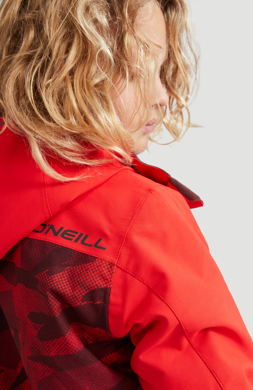 Texture Snow Jacket | Fiery Red -A