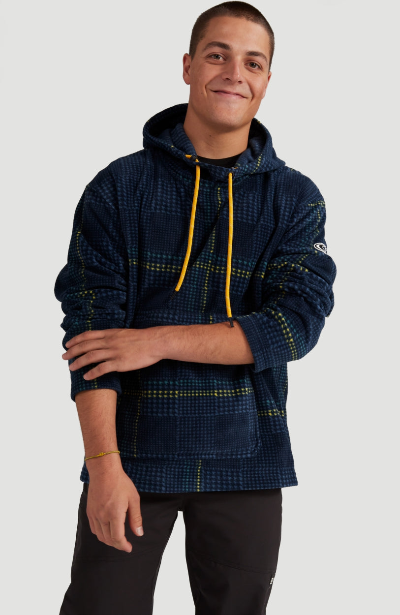 Check Anorak Hooded Ski Fleece | Blue Print - A