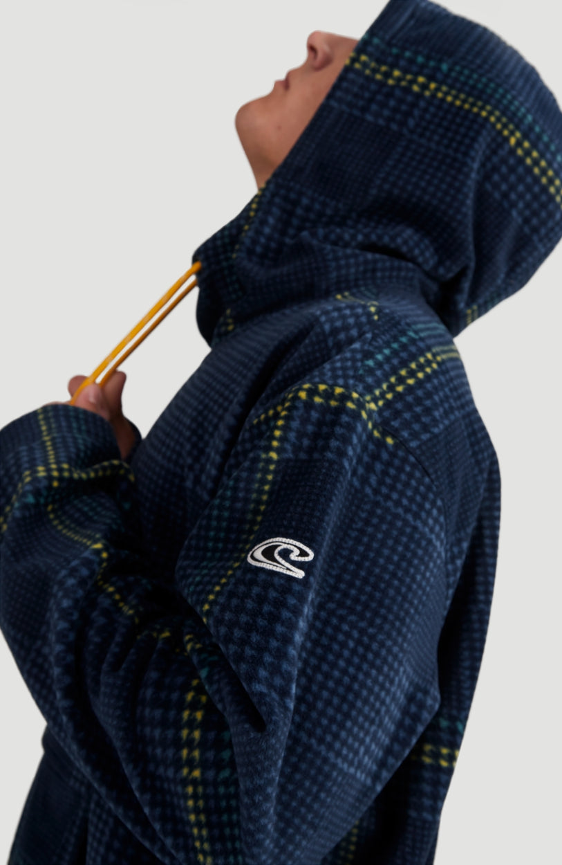 Check Anorak Hooded Ski Fleece | Blue Print - A