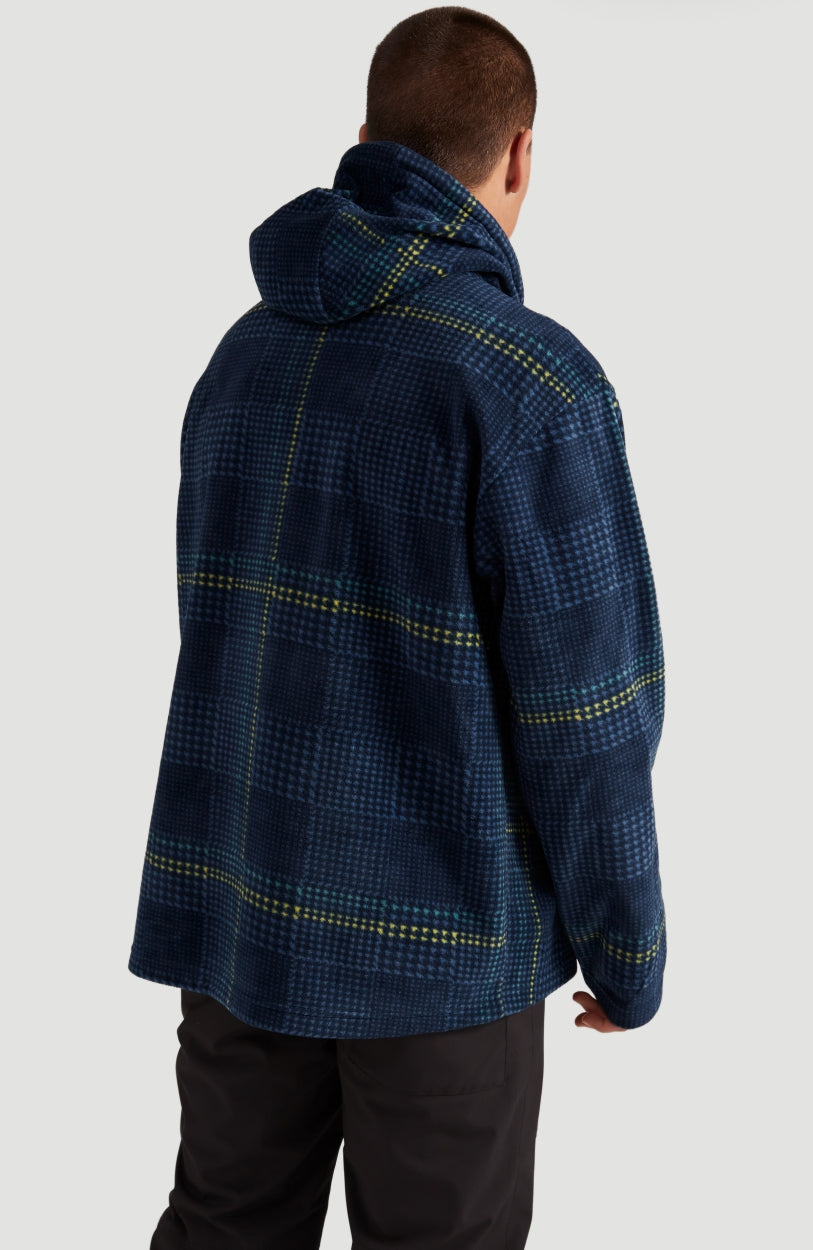 Check Anorak Hooded Ski Fleece | Blue Print - A