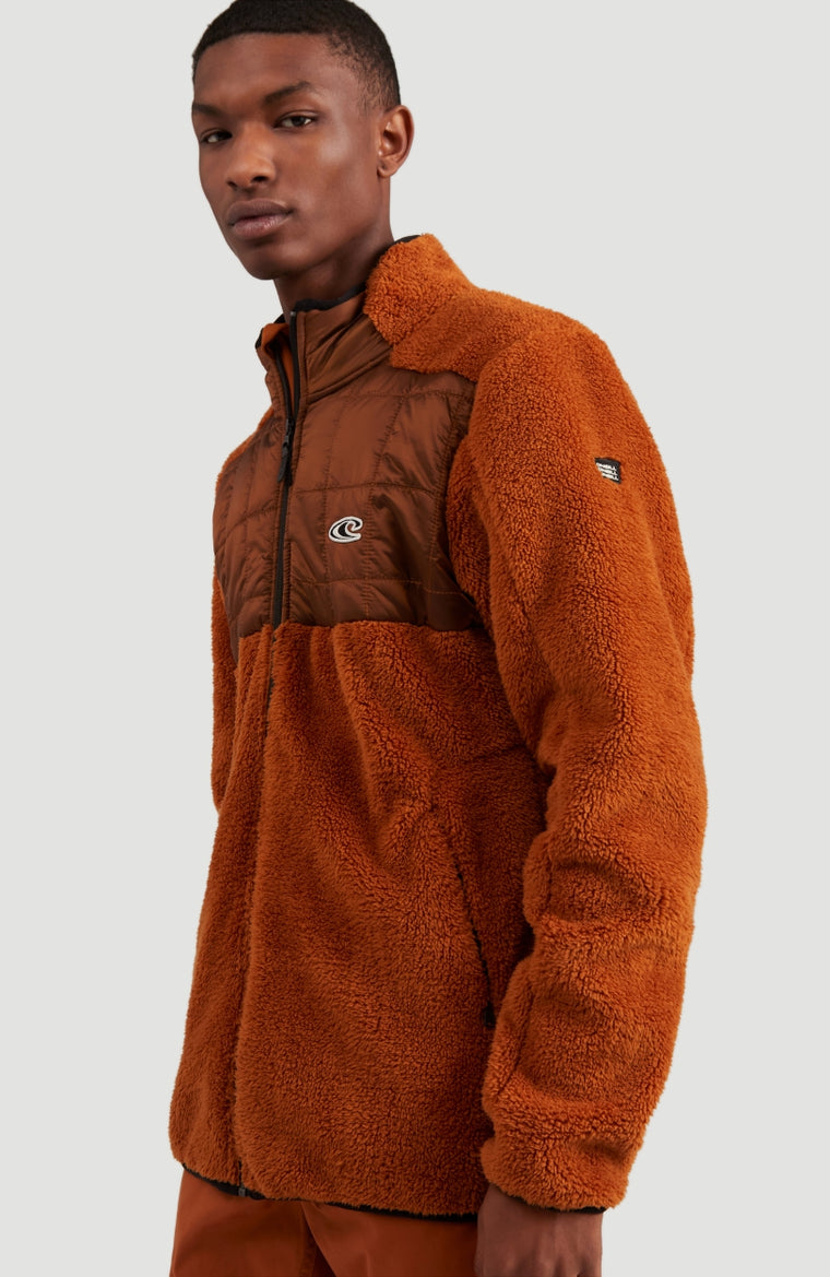 Baffle Mix Full Zip Fleece | Glazed Ginger