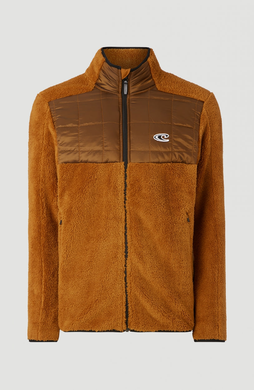 Baffle Mix Full Zip Fleece | Glazed Ginger