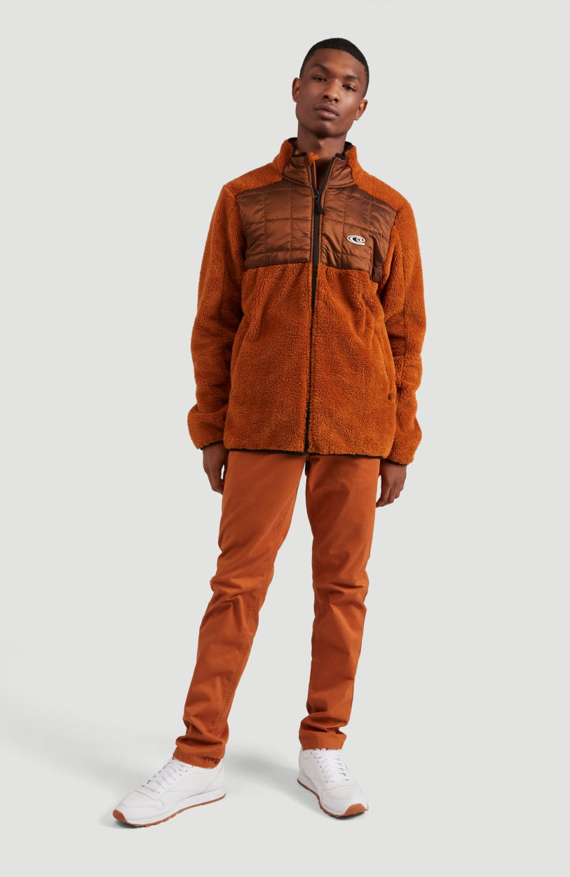 Baffle Mix Full Zip Fleece | Glazed Ginger