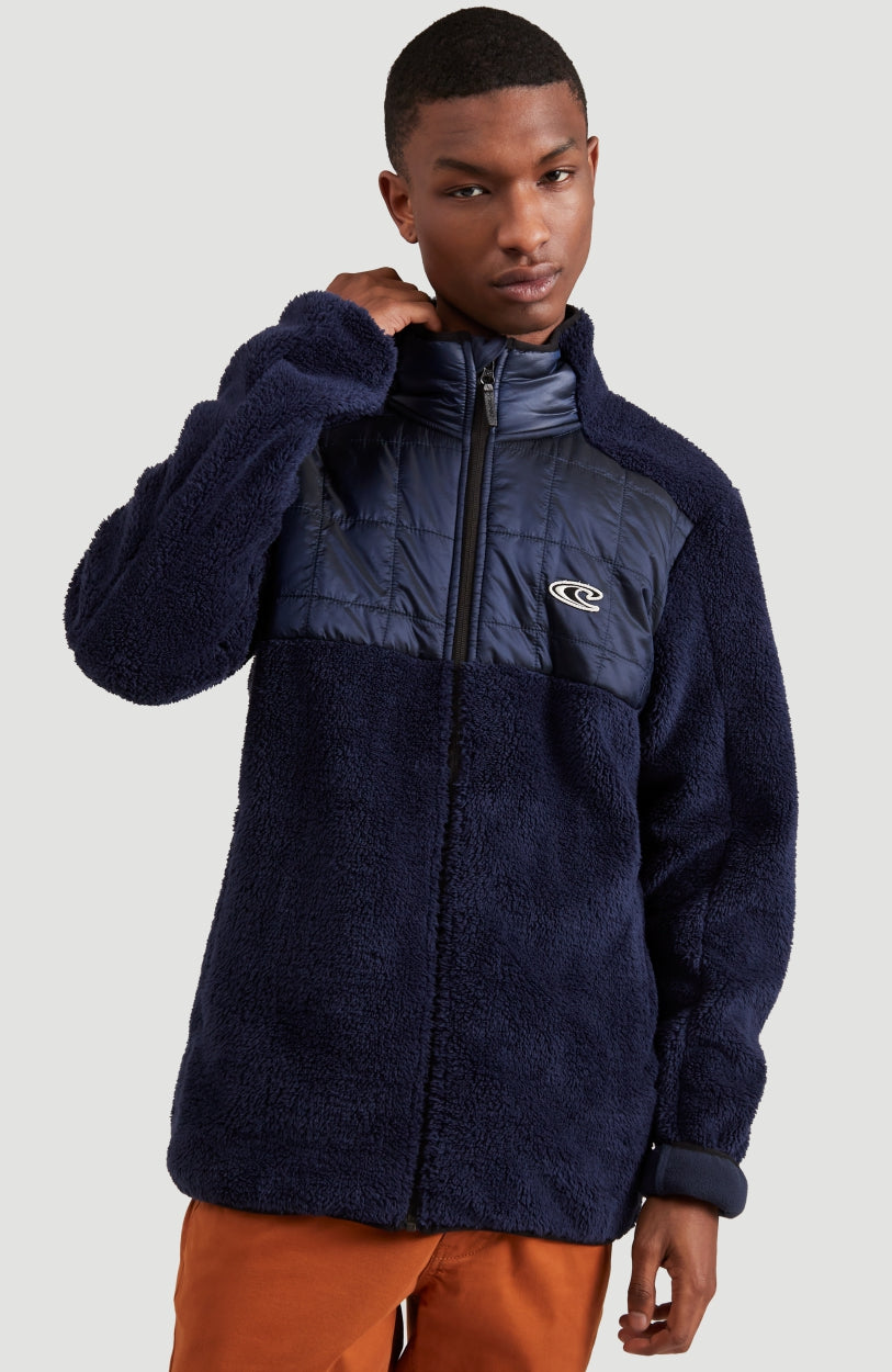Baffle Mix Full Zip Fleece | Ink Blue -A
