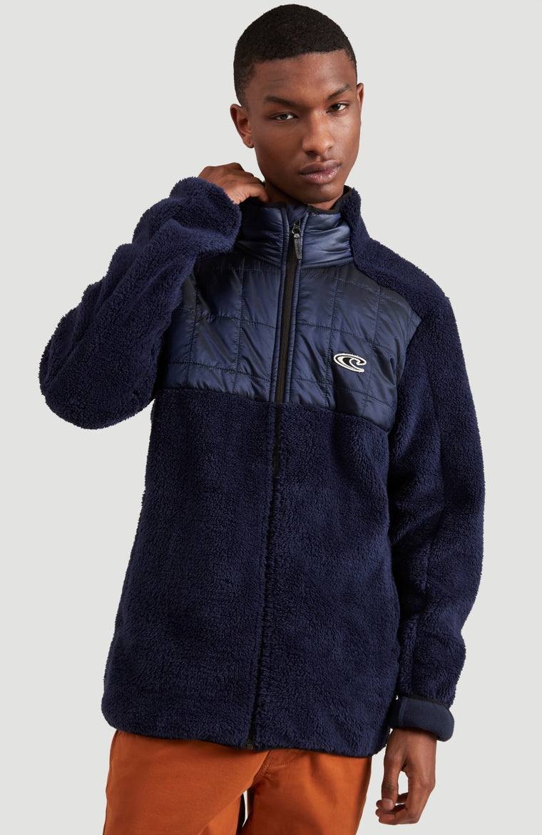 Baffle Mix Full Zip Fleece | Ink Blue -A