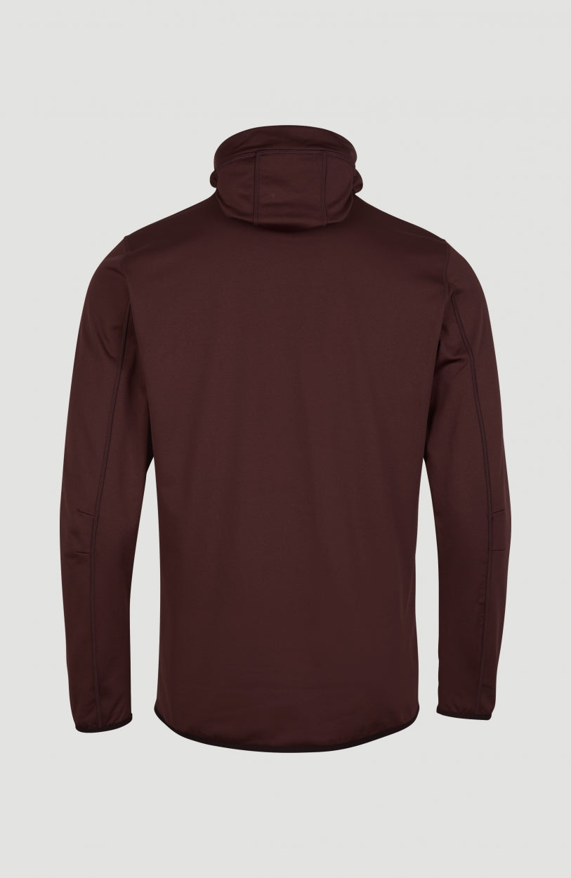 Clime Hooded Ski Fleece | Bitter Chocolate