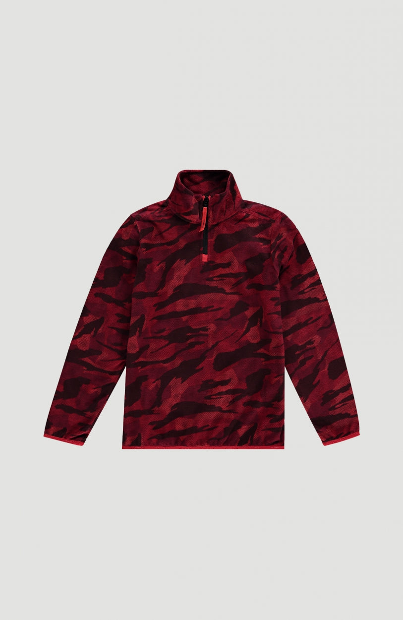 Camo Half Zip Ski Fleece | Red With
