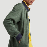 2-Knit Full Zip Cardigan | Dark Green Melee