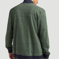 2-Knit Full Zip Cardigan | Dark Green Melee