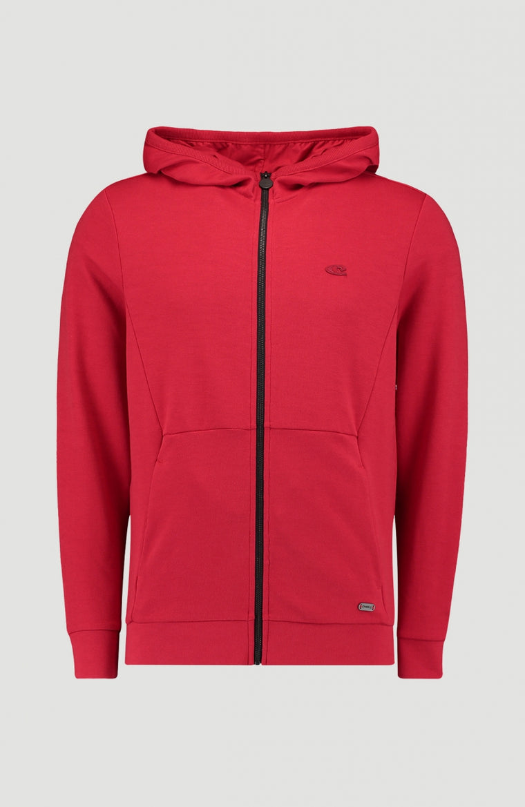 2-Knit Full Zip Hoodie | Haute Red -A