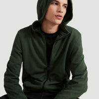 2-Knit Full Zip Hoodie | Dark Green Melee
