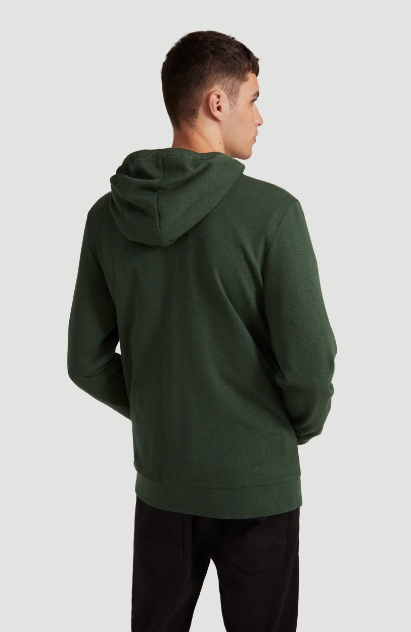 2-Knit Full Zip Hoodie | Dark Green Melee