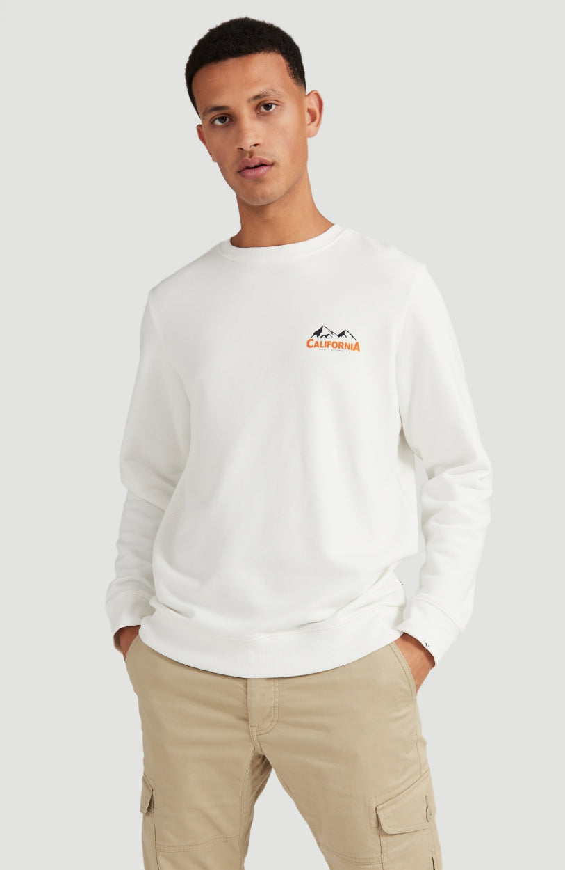 Cali Outdoor Crew Neck Sweatshirt | Powder White