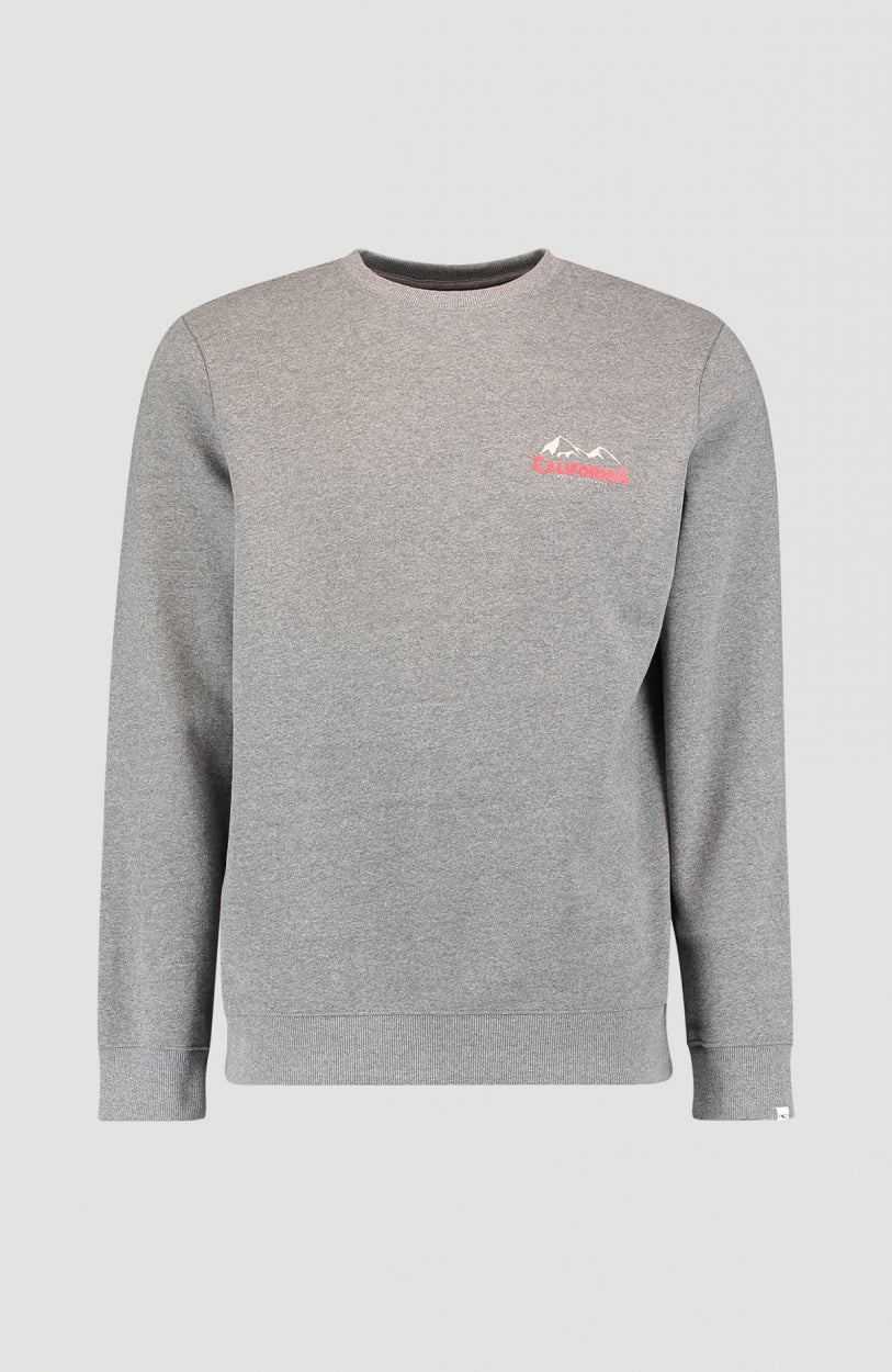 Cali Outdoor Crew Neck Sweatshirt | Dark Grey Melee -A