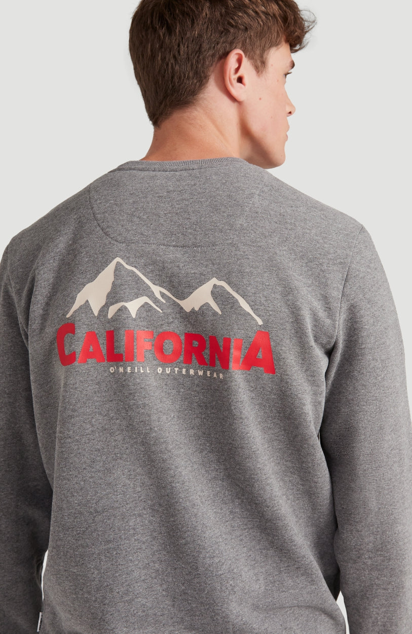 Cali Outdoor Crew Neck Sweatshirt | Dark Grey Melee -A