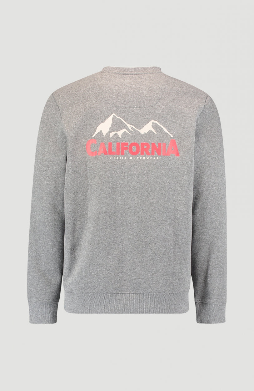 Cali Outdoor Crew Neck Sweatshirt | Dark Grey Melee -A