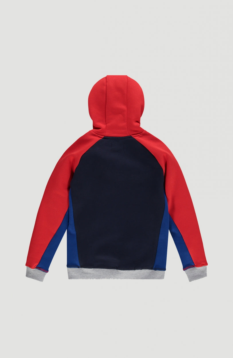 Colorblock Hoodie | Fiery Red -A