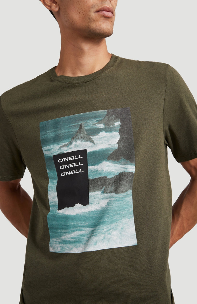 Cali Ocean T-Shirt | Dark Green Melee