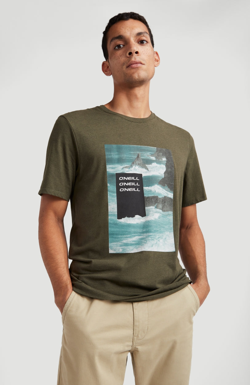 Cali Ocean T-Shirt | Dark Green Melee