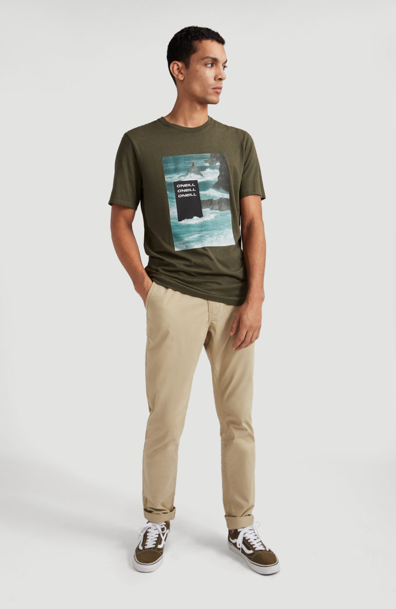 Cali Ocean T-Shirt | Dark Green Melee