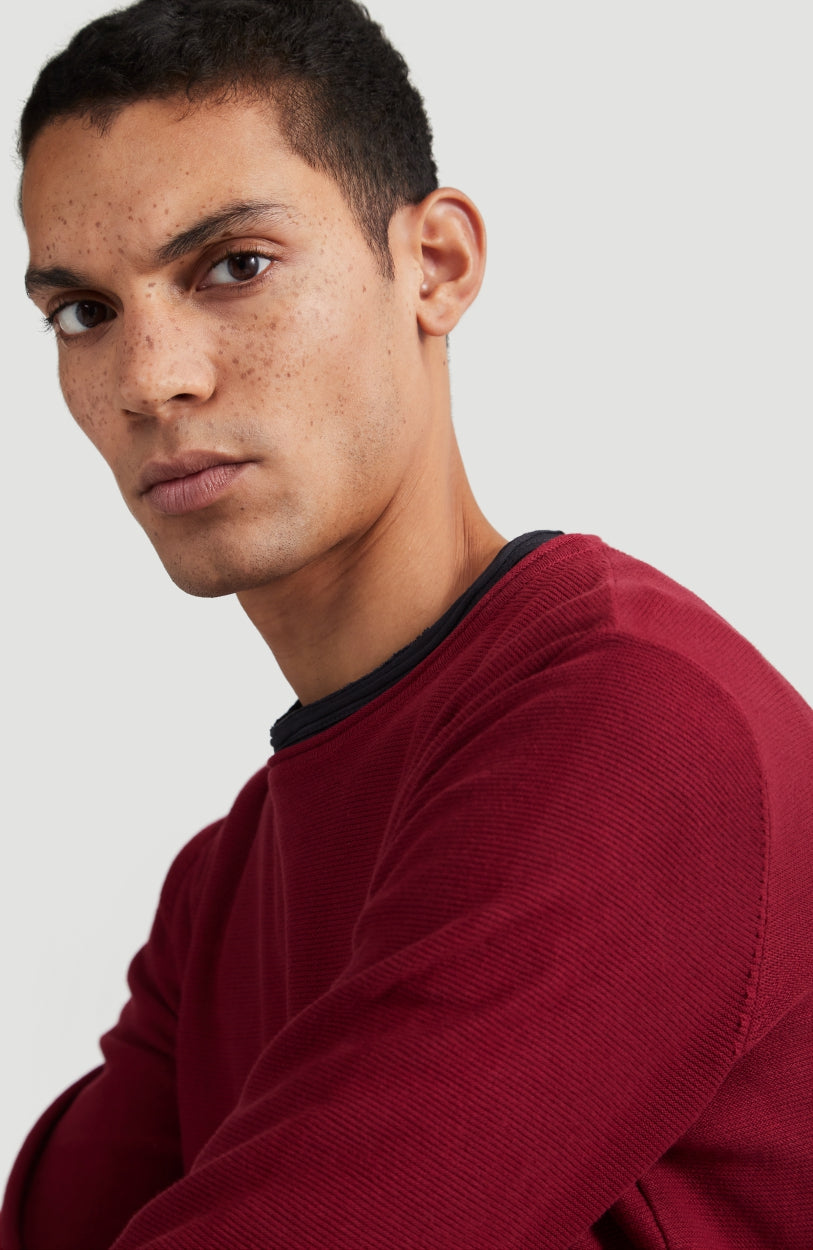 Cooper Crew Neck Pullover | Haute Red -A