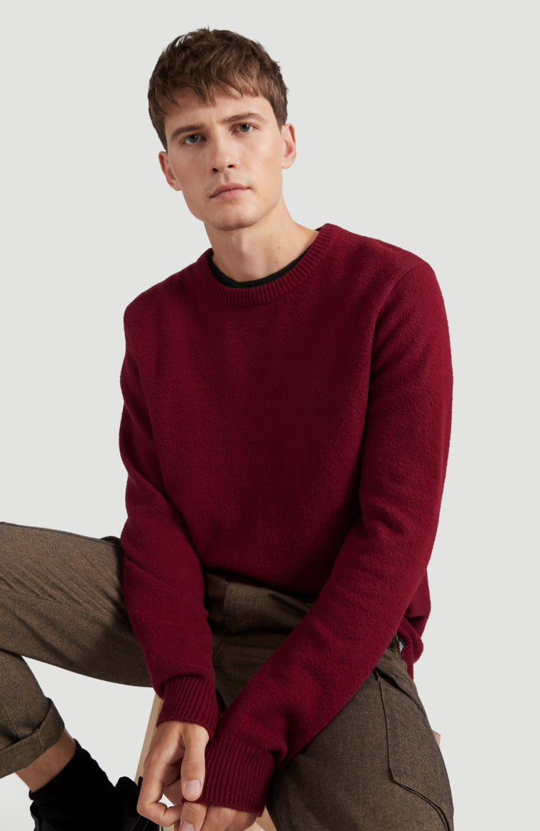 Crew Neck Pullover | Haute Red -A