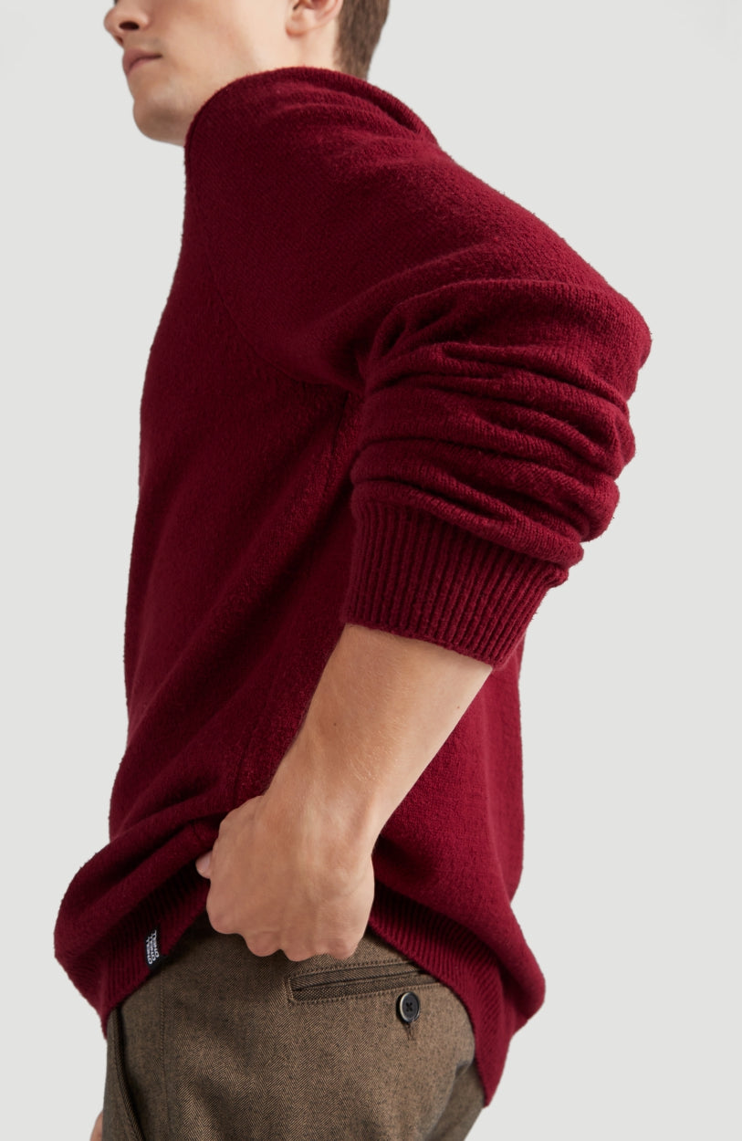 Crew Neck Pullover | Haute Red -A
