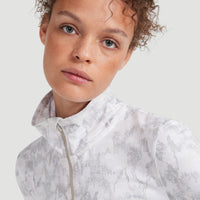 All Over Print Clime Full Zip Fleece | White With Brown