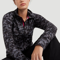All Over Print Clime Full Zip Fleece | Black With White
