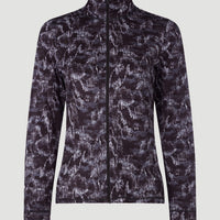 All Over Print Clime Full Zip Fleece | Black With White