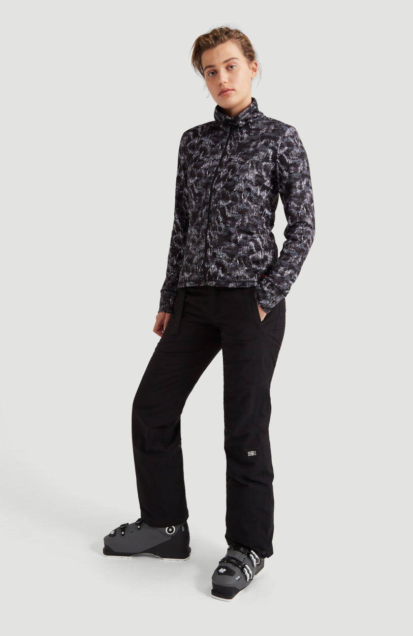 All Over Print Clime Full Zip Fleece | Black With White