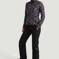 All Over Print Clime Full Zip Fleece | Black With White