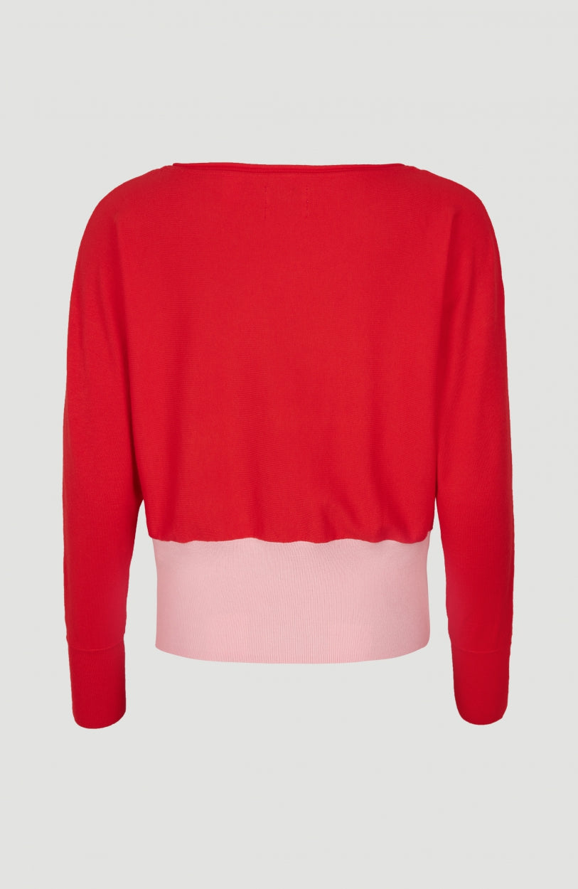 Knit Pullover | Fiery Red -A