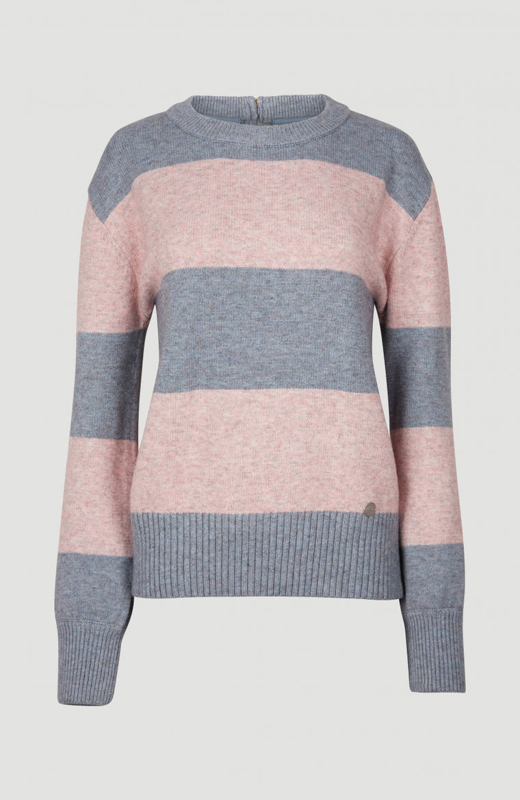 Block Striped Pullover | Blue With Pink or Purple