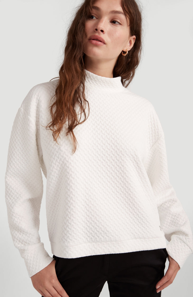 Aralia Crew Neck Sweatshirt | White Melee