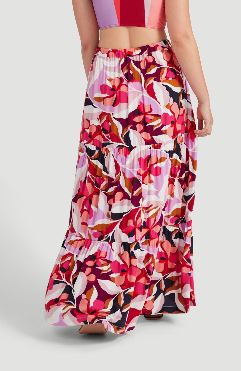 Endless Summer All Over Print Maxi Skirt | Red With