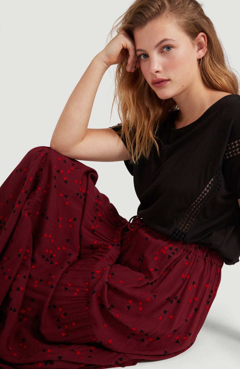 Endless Summer All Over Print Maxi Skirt | Red With Pink or Purple